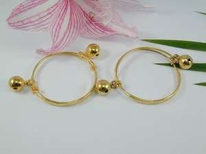 LOVELY 2 BABY ANKLETS SET 22K 24K Gold GP Thai Bracelet Small Medium 