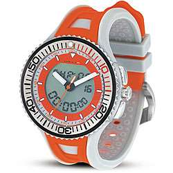 Helix Mens Typhoon Analog/ Digital Orange Strap Watch  