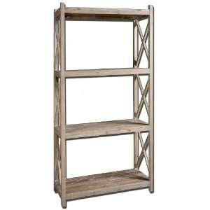   Etagere Turally Weathered, Reclaimed Fir Wood With A Light Gray Glaze