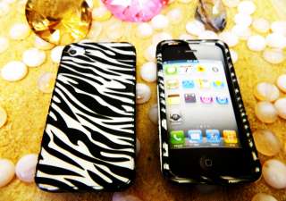 Apple iPhone 4 4S 4G 4GS Hard SanpOn Cover Case Black White Silver 