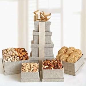 Tower of Nuts Gourmet Stacking Boxes Gift Tower   Great Idea for the 