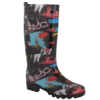  Capelli New York Shiny NYC Doodles Sporty Rubber Rain Boot Shoes