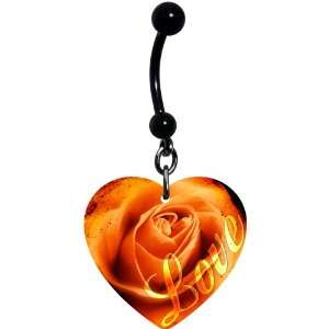  Heart Love Rose Belly Ring Jewelry