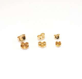 Solid 14K Real Yellow Gold Earring Back Backing Small Medium Large 