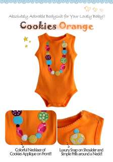   Baby Newborn & Baby Girls Cute Bodysuit  Cookies Orange   