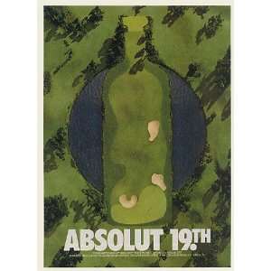  1992 Absolut 19th Hole Golf Course Vodka Bottle Print Ad 