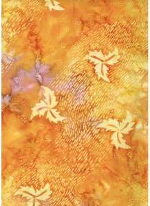 FALLING LEAVES LIGHT ORANGE BATIK~ Cotton Quilt Fabric  