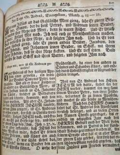 1776 antique GERMAN BIBLE martini molleri LEATHER  