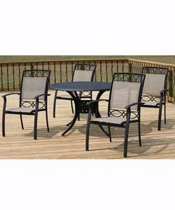 Charleston 5 piece Cast Aluminum Table and Chairs Set  