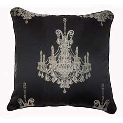 Chandelier Silver/ Black Throw Pillow  
