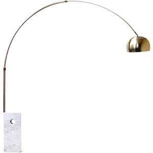    Arco Style Lamp with Large White Cube Marble Base