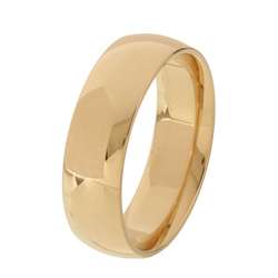 10k Yellow Gold Womens Comfort Fit 6 mm Wedding Band  