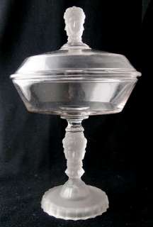 Duncan THREE FACE covered compote, 7 1/4 d. EAPG  