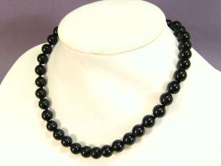 Necklace Set Black Onyx 10mm Round Beads  