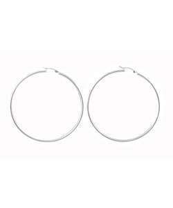 Sterling Silver Large Circle Hoop Earrings  