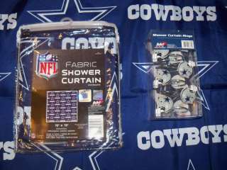 Dallas Texas Cowboys Star Design Fabric Shower Curtain And 12 Matching 