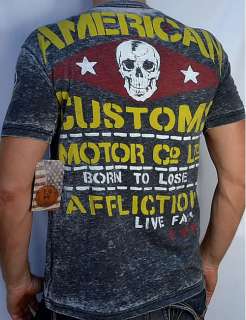 Affliction American Customs MOTOR CO LTD Short Sleeve T Shirt NEW 