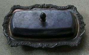 Antique POOLE old English SILVER PLATE BUTTER DISH  
