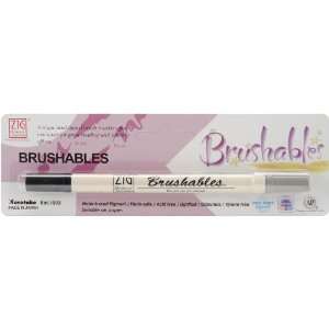  Zig Memory System Brushables Marker, Carded, Pure Black 