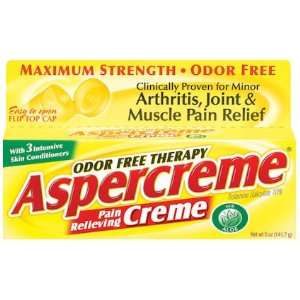 Aspercreme Maximum Strength Odor Free Therapy Pain Relieving Cream 5oz