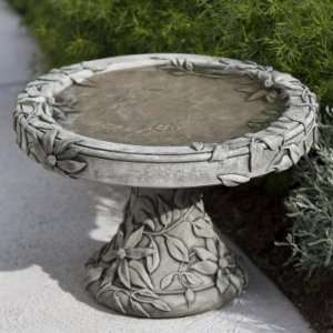   International Clematis Cast Stone Bird Bath Patio, Lawn & Garden