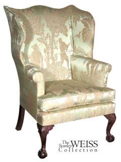 SWC Chippendale Mahogany Wing Chair, English, c.1780  