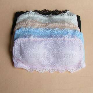 NWT Womens Lace Padded Bra Bandeau Tube Top 5 COLORS  