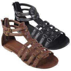 Journee Collection Womens Bengie Studded Gladiator Sandals 