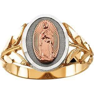  R16688 14K Yellow Gold Ring Tri Color Ldy/Guadalupe Ring Jewelry