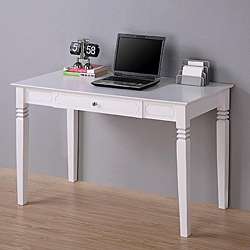 White Solid Wood Desk  