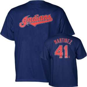 Victor Martinez Majestic Player Name and Number Navy Cleveland Indians 