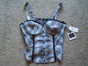 Jessica Simpson Plaid Bustier Style Top size XS  