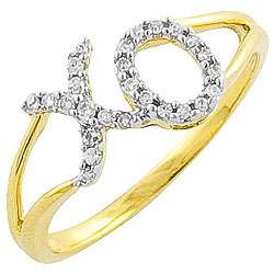10k Yellow Gold 1/10ct TDW Diamond XO Ring  