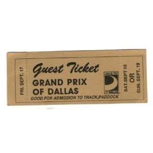   1999 Grand Prix of Dallas Guest Ticket SCCA Trans AM 