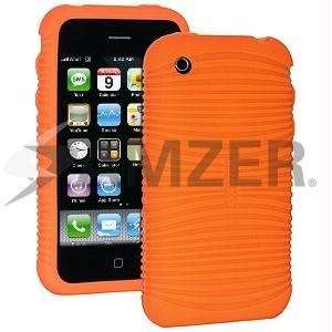  Amzer Wave Silicone Skin Jelly Case   Orange Cell Phones 