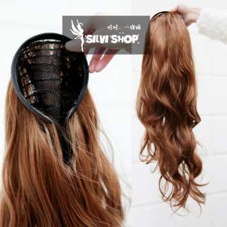 One Piece long curly wavy hair extension clip on half head 147  