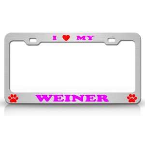   High Quality STEEL /METAL Auto License Plate Frame, Chrome/Pn/Red