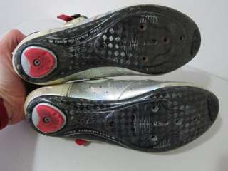 Sidi Ergo 2 carbon road cycling shoes size 41 / 7.5 / 8.5 silver, used 