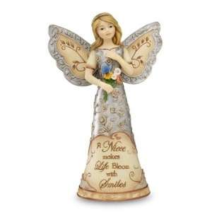 Angel Figurine by Pavilion, 5 1/2 Inch, Holding Bouquet with Butterfly 