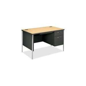   Mentor Series Right Pedestal Desk   Maple / Charcoal Finish Office