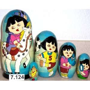  Dora Explorer * Russian Nesting doll * 5 pc / 6 7 in * 7 