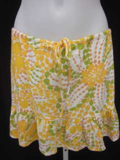 NWT J CREW White Cotton Print Mini Stretch Skirt 2 $35  