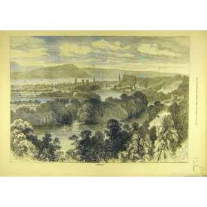  1872 Inverness Scotland View Sketch Scottish City