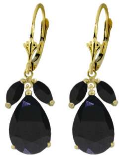 14K Gold Lever Back Earrings with Pear & Marquis Shaped Natural 