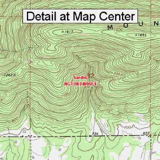  USGS Topographic Quadrangle Map   Sardis, Oklahoma (Folded 