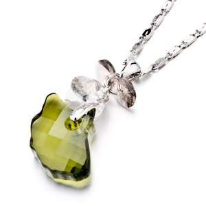  Green Brown Crystal Pendant Necklace Pugster Jewelry