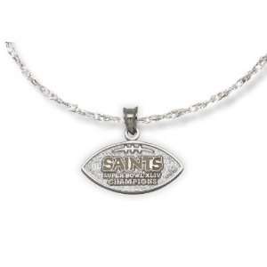 New Orleans Saints Super Bowl XLIV Champions Sterling Silver 2 Sided 