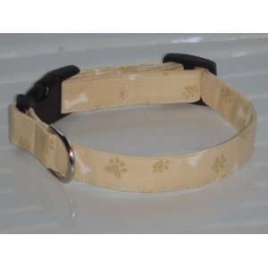  Tan Bone Paw Dog Collar X Small 1/2 