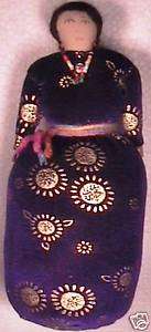 Navajo 7 inch BLUE DOLL hand made by Loretta Wood new  