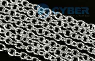 1m Continuous Silver Plated 0 Trace Chain Craft 3.0 x 2.4mm Link